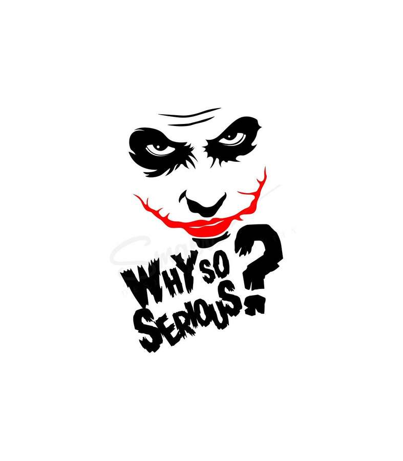 Joker character face with red lips and text saying why so serious — Creepy Smile Wallpaper