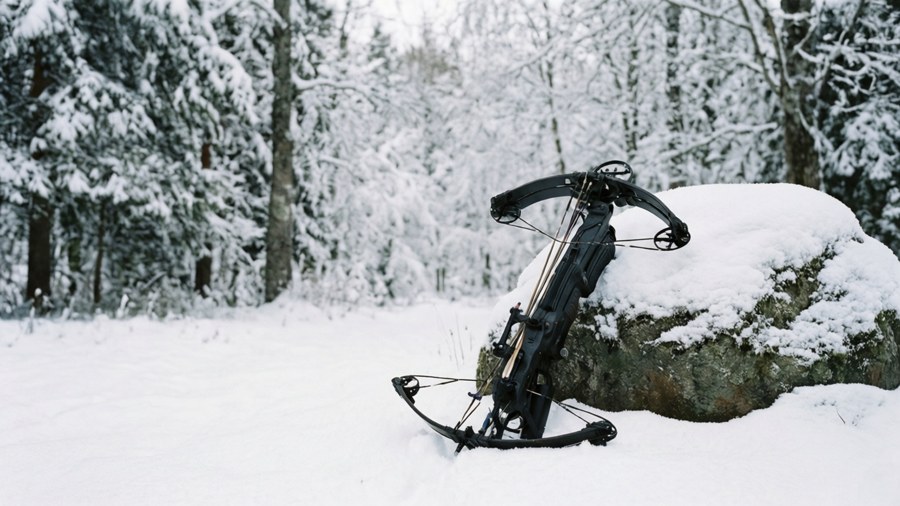 Crossbow in a serene snowy landscape. — Crossbow Wallpaper