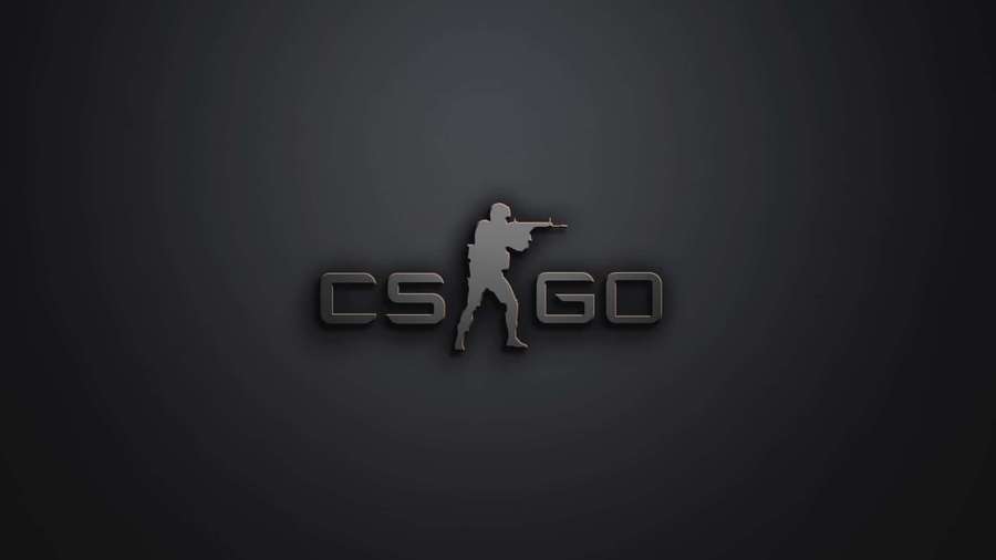 CS GO logo with soldier silhouette holding rifle on dark background — Cs Background