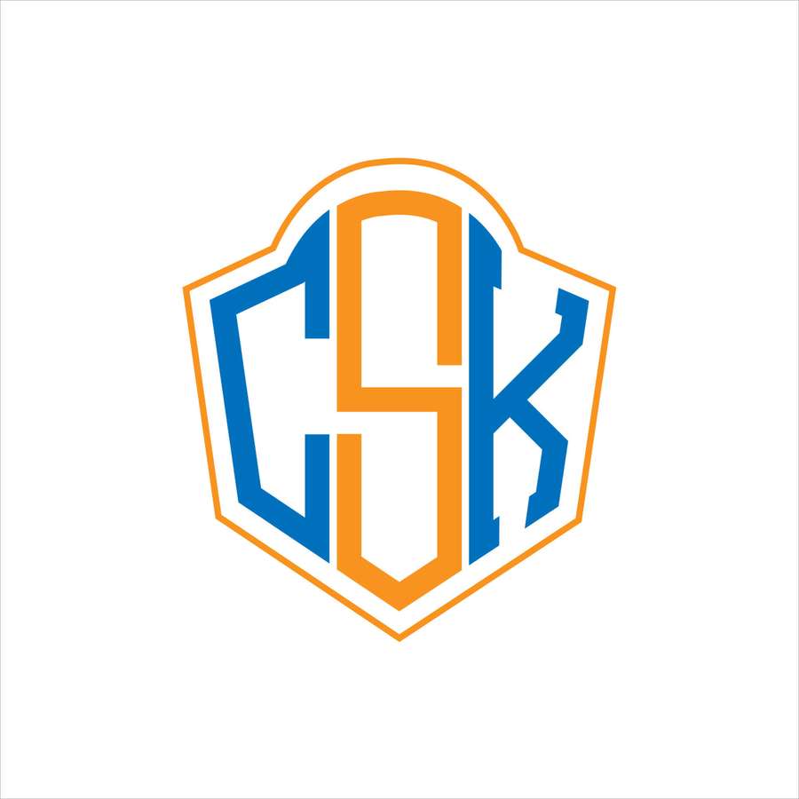 Blue and orange CSK monogram in a hexagonal shield logo. — Csk Background