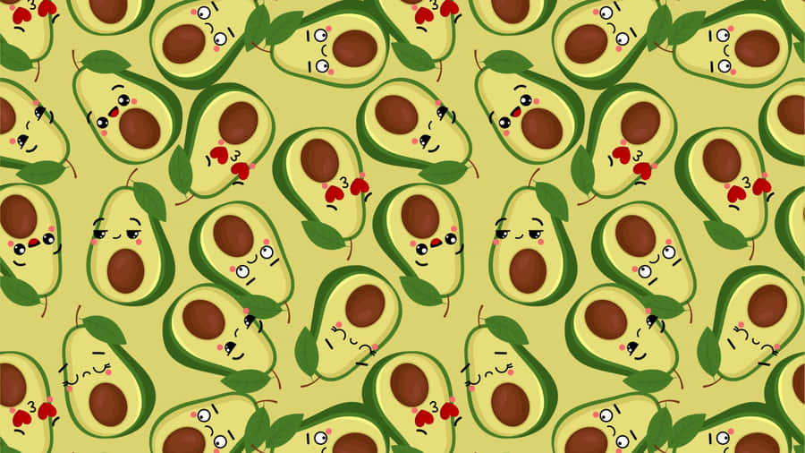 Cute Avocado Background Wallpaper