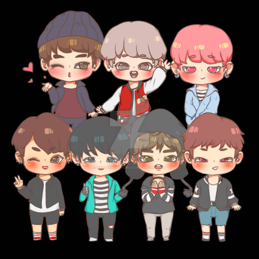 Cute Bts Drawing Fond d'écran