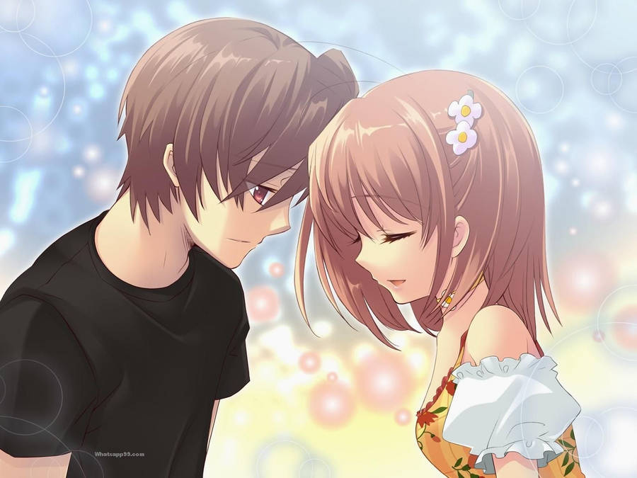 Cute Couple Cartoon Wallpaper