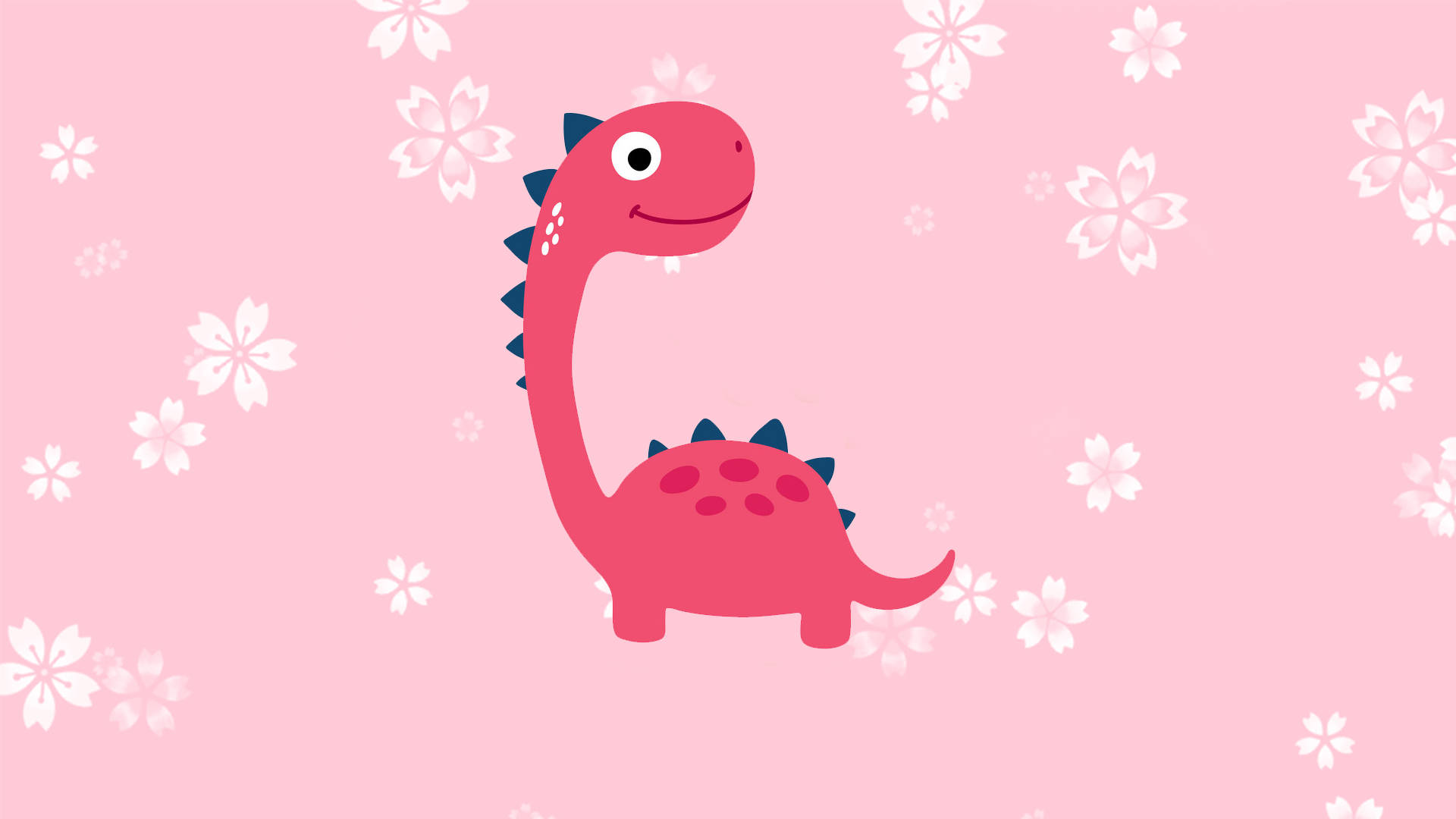 Cute Pink Dinosaur Background Wallpaper