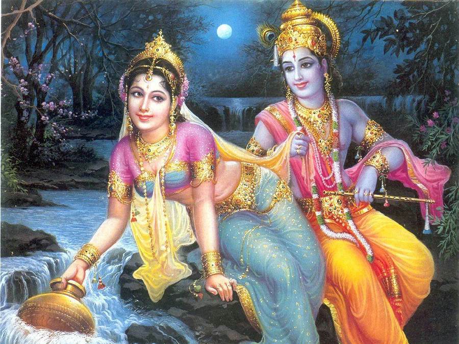 Cute Radha Krishna Fond d'écran