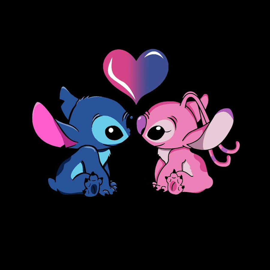 Cute Stitch And Angel Fond d'écran