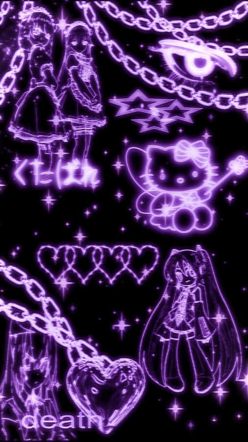 Cyber Lilla Y2k Estetikk Bakgrunnsbildet