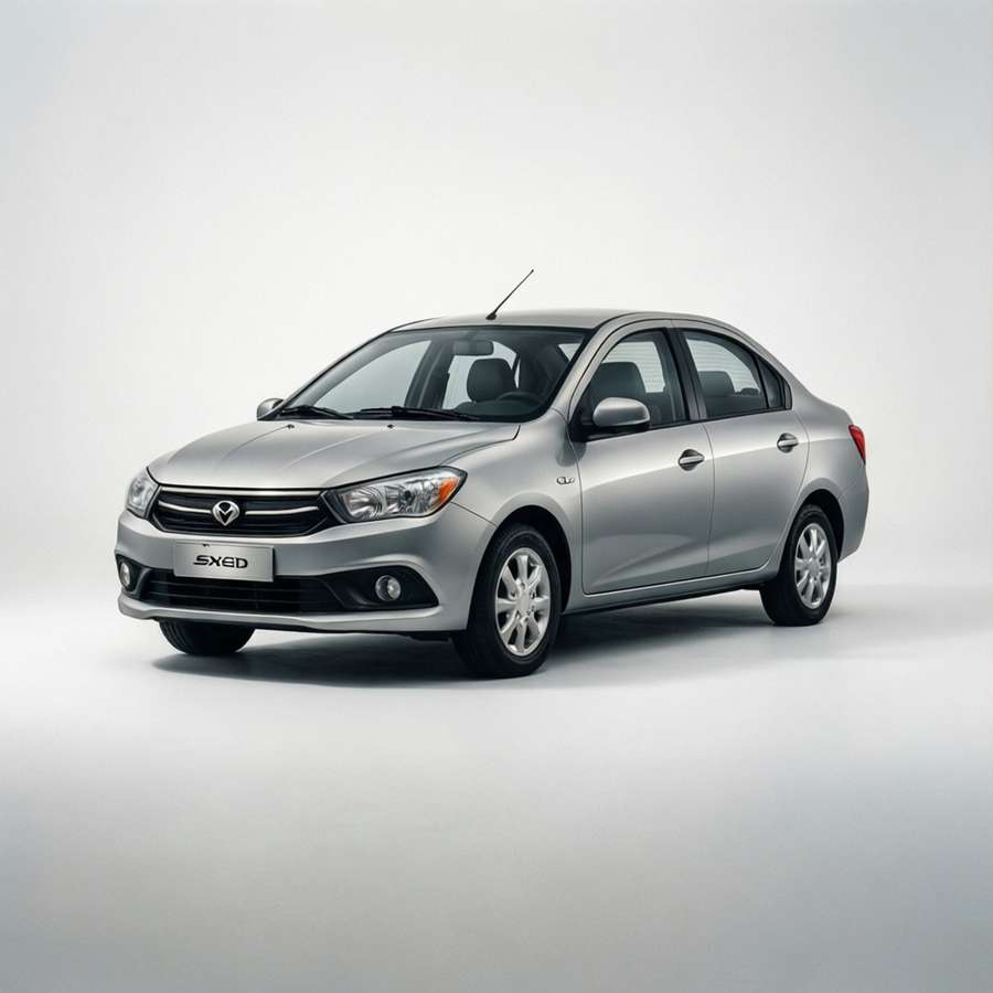 Daewoo Lanos centered on white background, minimalistic style. — Daewoo Lanos Wallpaper