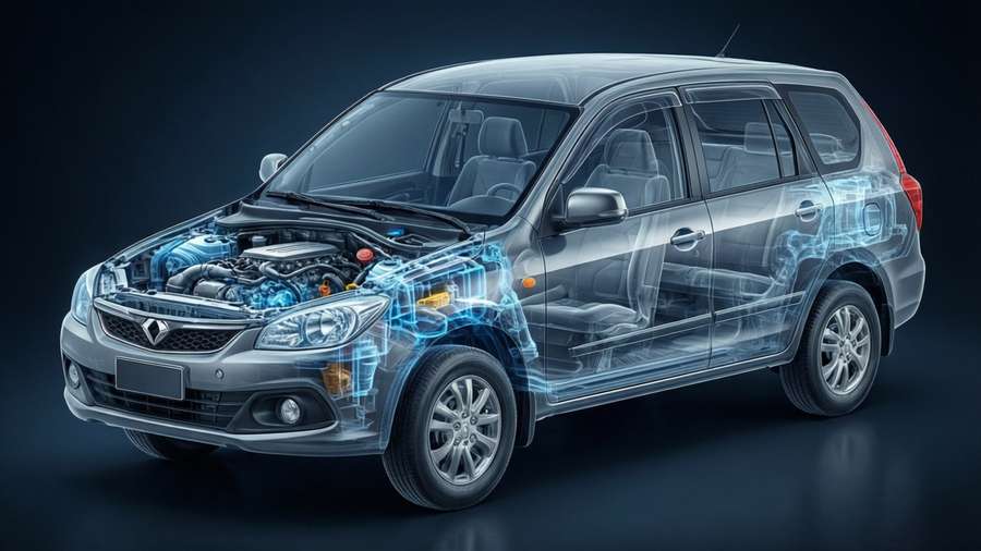 X-ray style cutaway of Daewoo Tacuma showing internal components. — Daewoo Tacuma Picture
