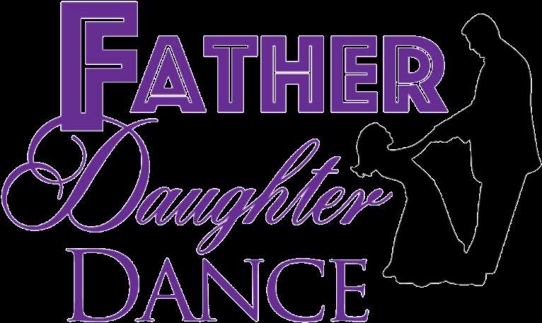 Purple Father Daughter Dance logo with dancing silhouettes. — Dancing PNG