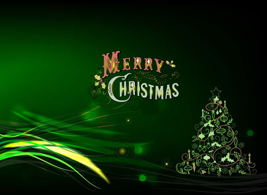 Dark Green Christmas Background Wallpaper