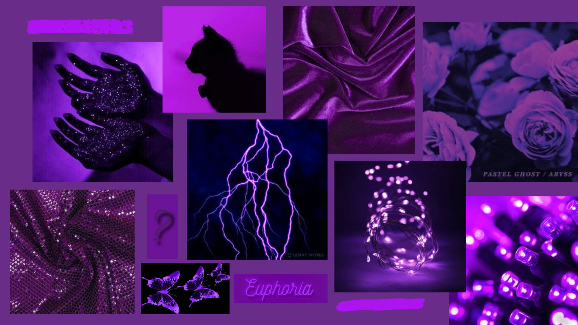 Dark Purple Collage Aesthetic Wallpaper