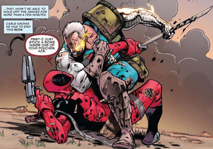 Deadpool En Cable Achtergrond