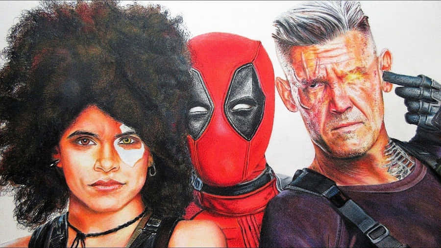 Deadpool Og Domino Bakgrunnsbildet