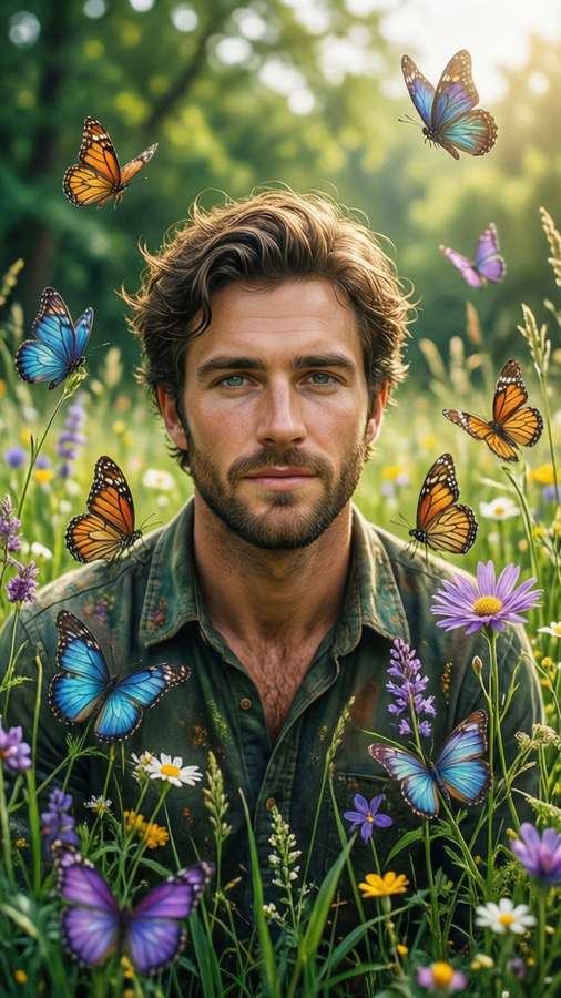 Dear Daniel in a meadow with butterflies — Dear Daniel Picture