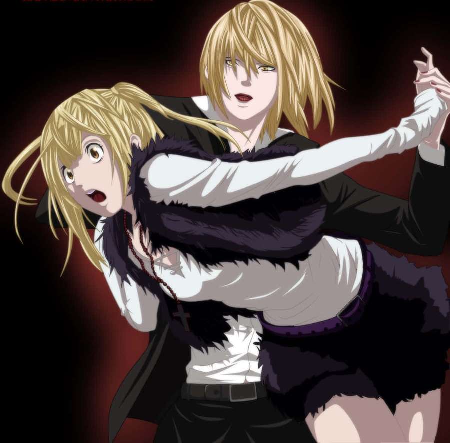 Dos personajes de anime en un abrazo tenso con expresiones de shock y seriedad. — Death Note Wedy Fondos de pantalla