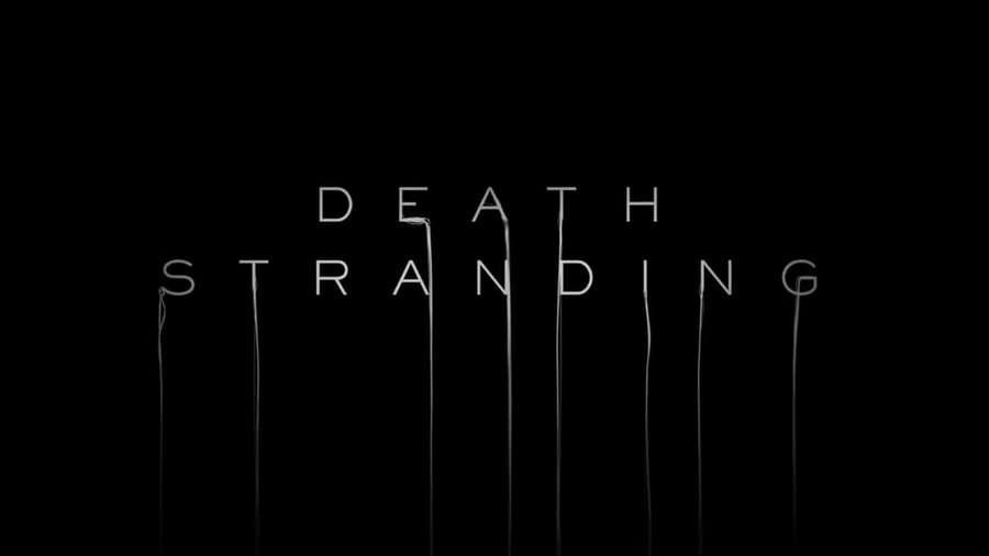 White dripping text reads 'DEATH STRANDING' on a black background. — Death Stranding Background