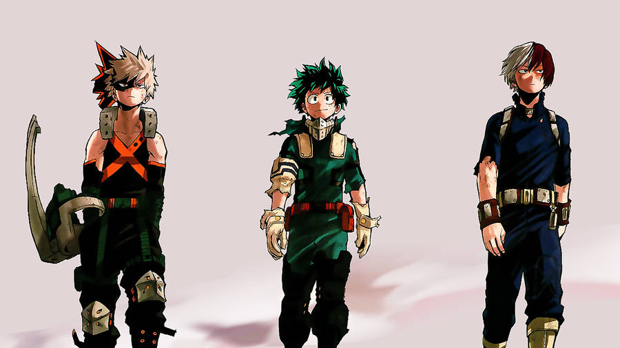 Deku X Todoroki X Bakugou Bakgrunnsbildet