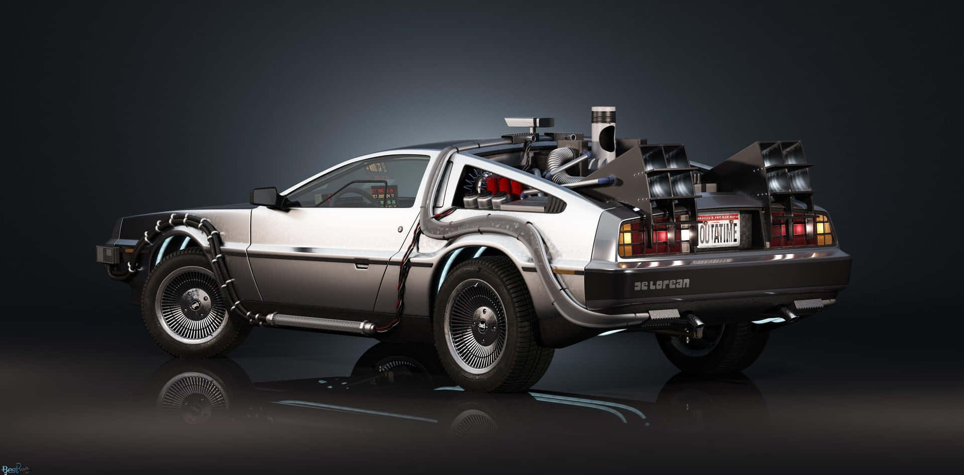 Delorean 4k Bakgrunnsbildet