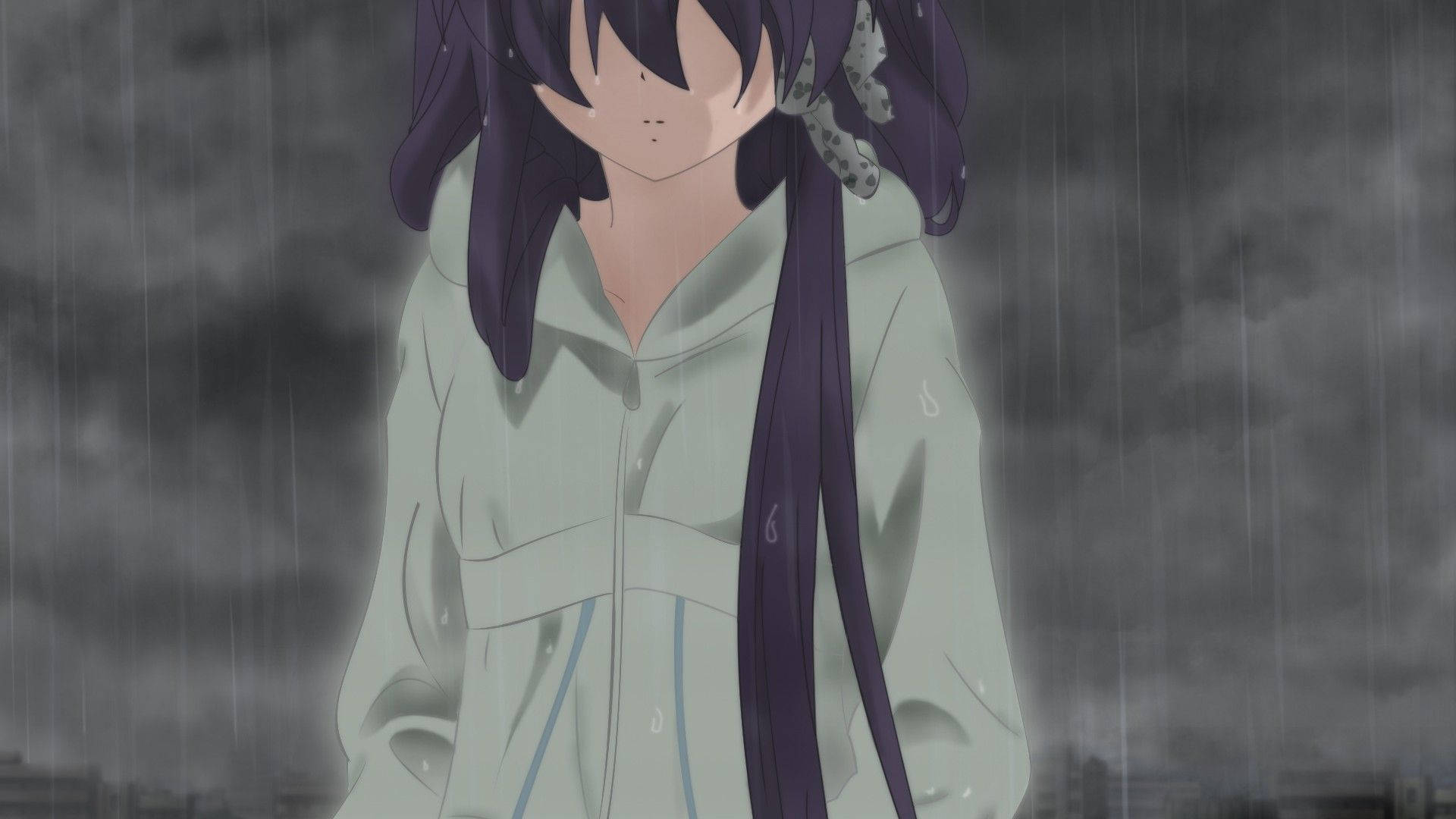 Deprimerad Anime Girl Bakgrund