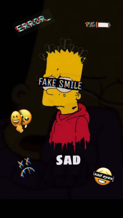 Deprimerad Bart Simpson Wallpaper