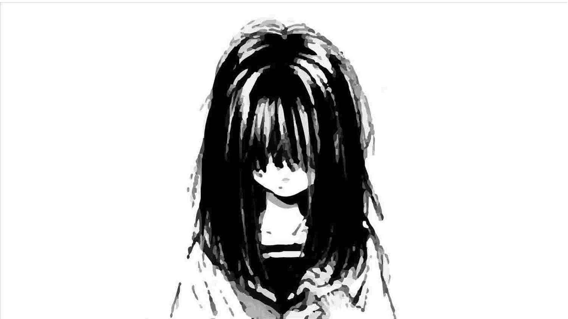Deprimierter Anime Mädchen Hintergrund
