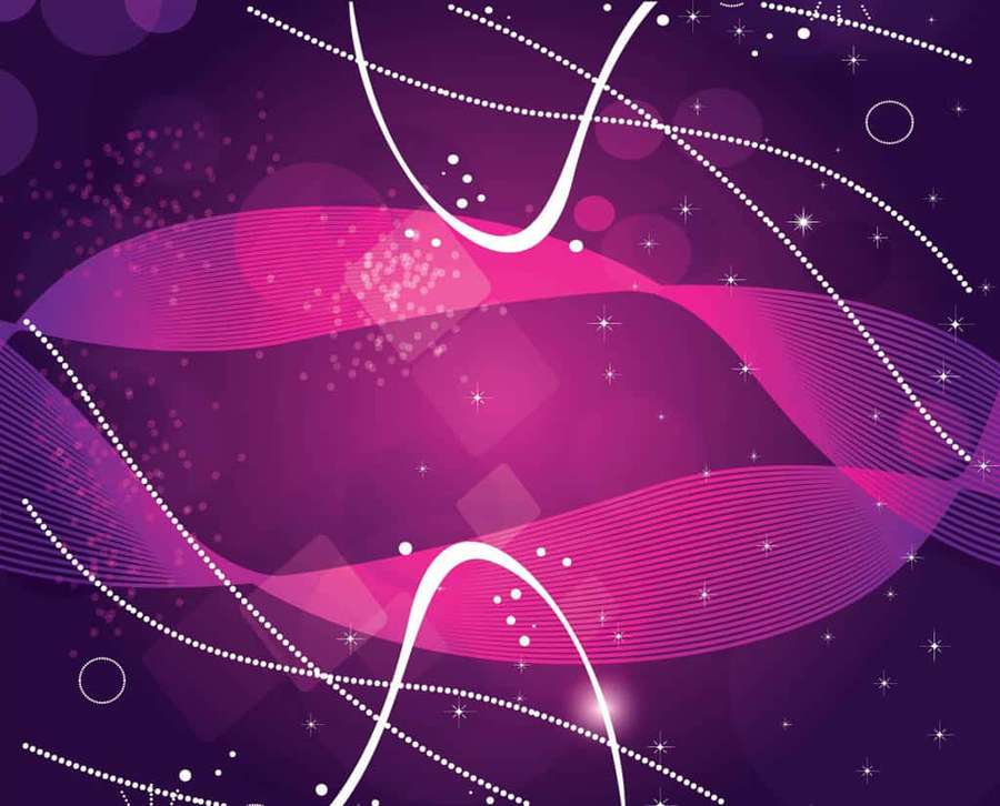 Abstract digital art with flowing purple and pink waves and sparkling stars. — Design Background