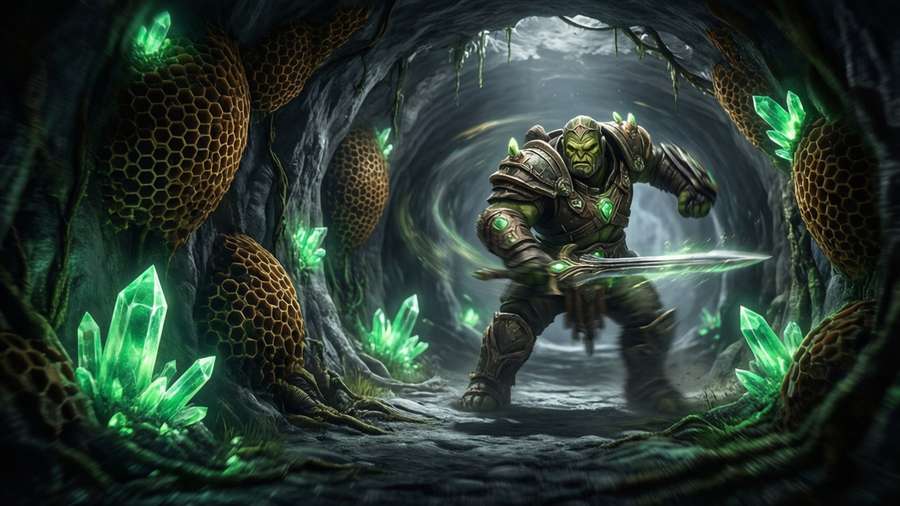 A Titan fights through Hive-infested tunnels in Shadowkeep. — Destiny 2 Shadowkeep Picture
