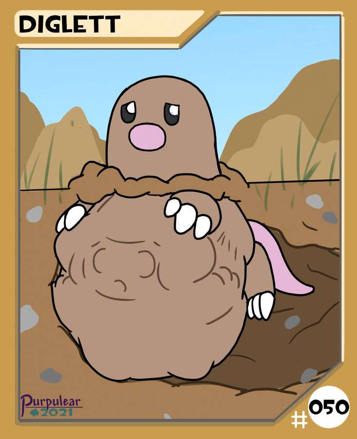 Diglett-Cartoonfigur taucht aus Erdhügel in der Wüste auf — Diglett Bilder