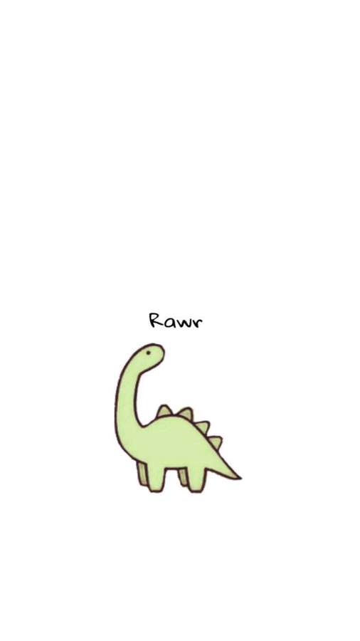 Dinosaurus kartun hijau lucu dengan duri mengatakan 'Rawr' dengan latar belakang putih. — Dinosaurus Lucu Wallpaper
