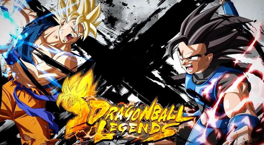 Dos personajes de anime luchan con explosiones de energía en Dragon Ball Legends. — Dragon Ball Legends Fondos de pantalla