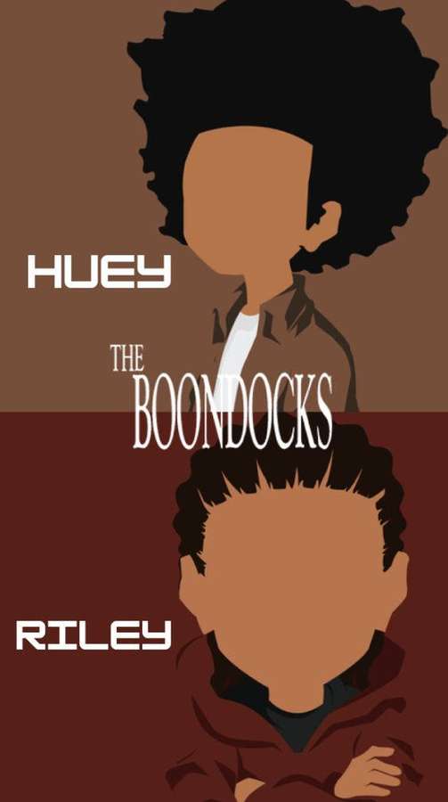 Zwei illustrierte Charaktere aus The Boondocks mit Namen und Titeltext. — Dreadlocks Hintergrundbild