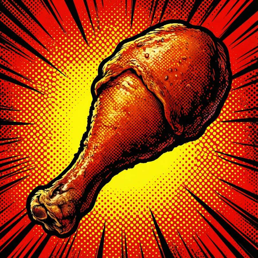 Pop art style drumstick with halftone dots. — Drumstick Wallpaper