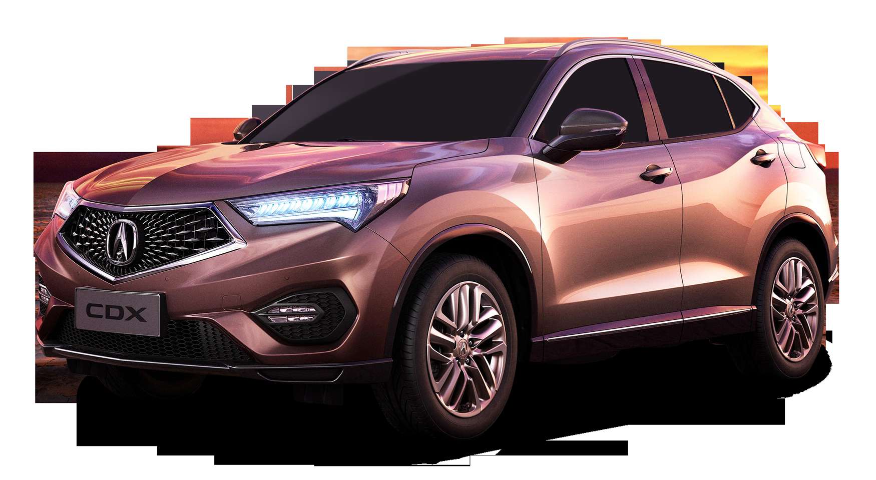 A bronze Acura CDX SUV with illuminated headlights and stylish alloy wheels. — Ds 3 Crossback Wallpaper
