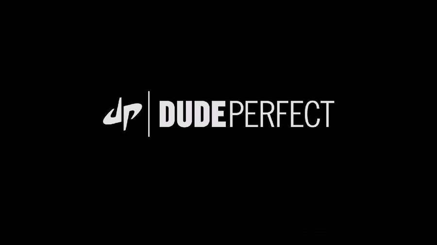 White DudePerfect logo on black background — Dude Perfect Wallpaper