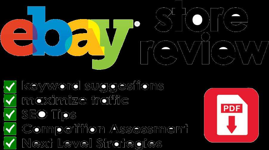 eBay store review checklist with PDF download icon — eBay PNG