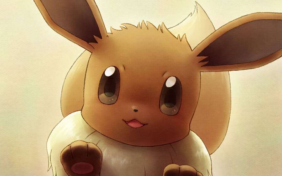 Söpö ruskea ja kermanvärinen animeolento, jolla on suuret silmät ja pörröiset korvat. — Eevee Taustakuvat