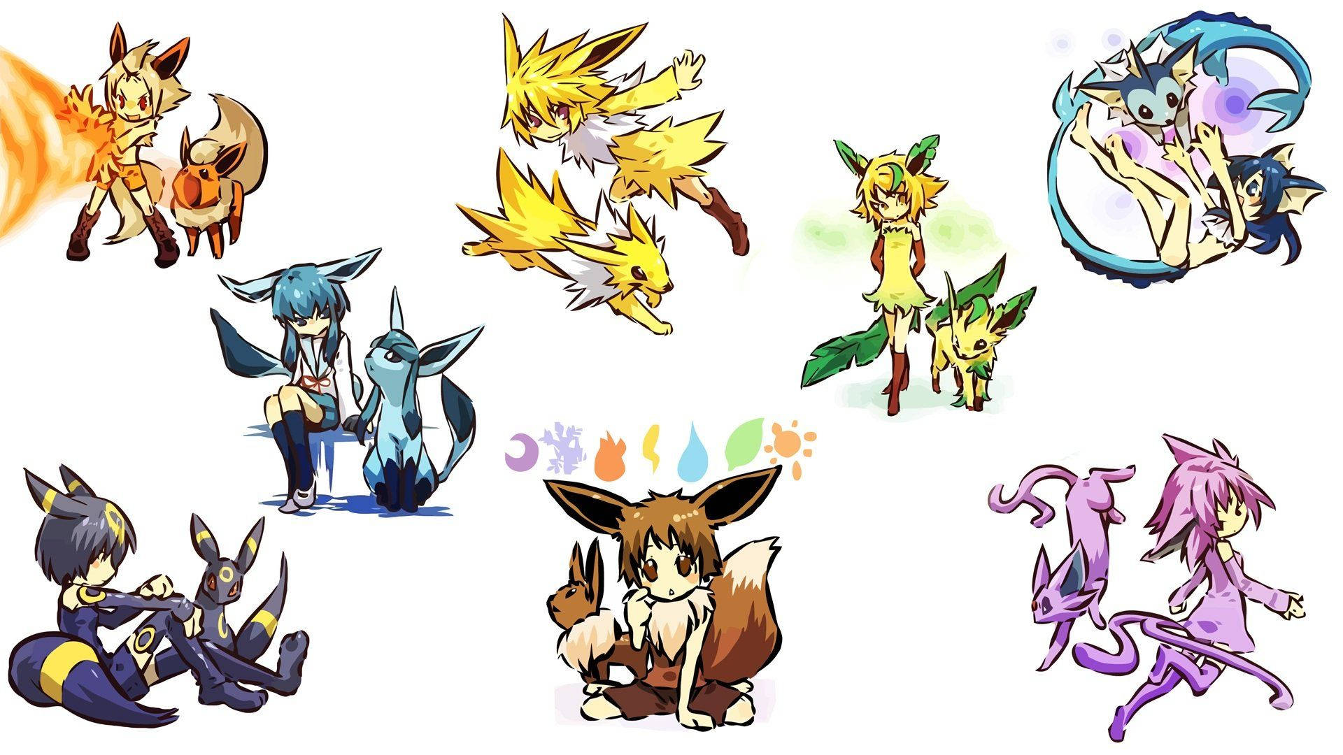 Eevee Evoluties Mens Achtergrond