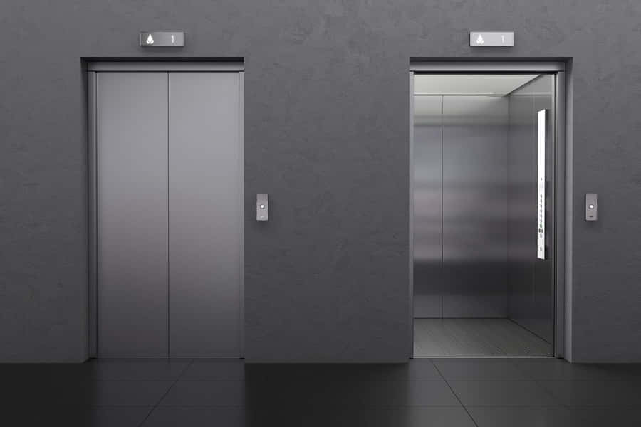 An Elevator With Lots Of Chrome And Doors Background, Commercial Elevator,  Hd Photography Photo Background Image And Wallpaper for Free Download