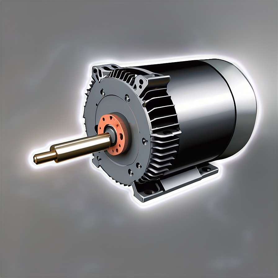 Close-up of a high-tech electric motor with glowing edges and metallic finish. — Engine PNG