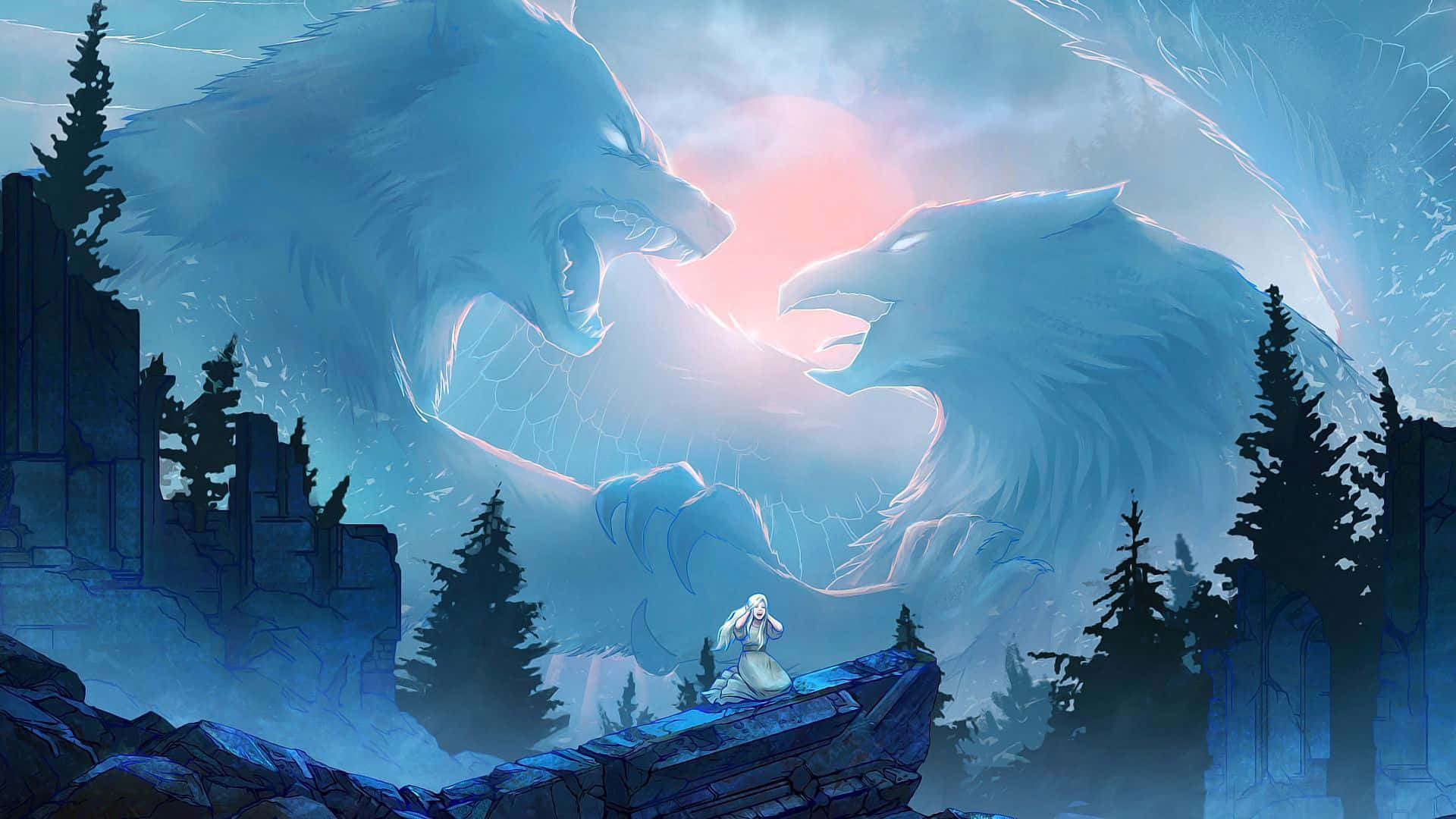 Epic Wolf Background Wallpaper