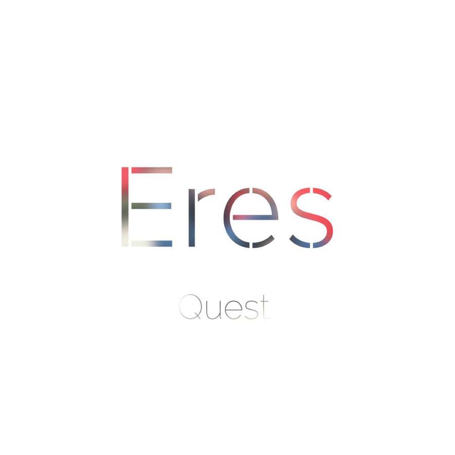 Eres Quest logo with gradient red blue text on white background — Eres Wallpaper