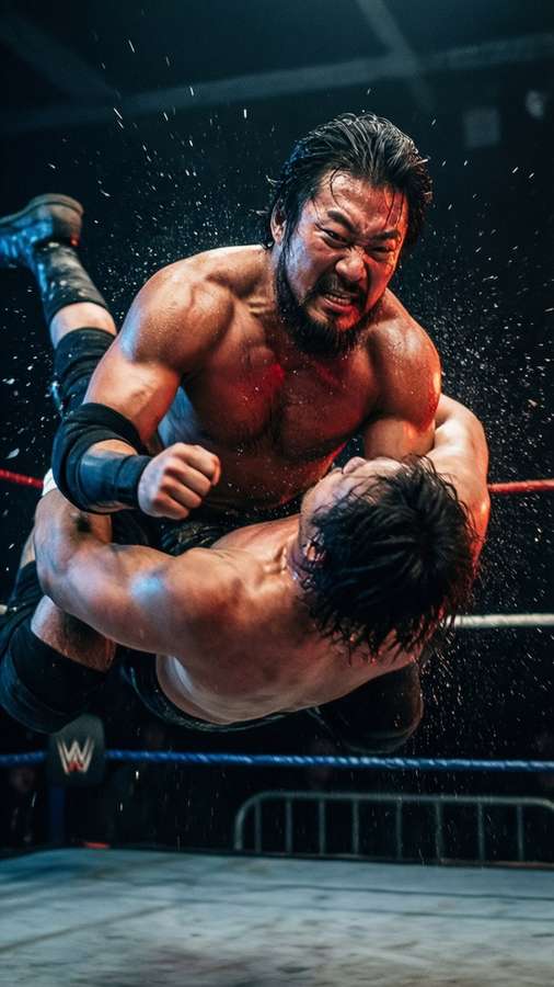 Eric Young executes a piledriver in a high-impact wrestling match. — Eric Young Picture