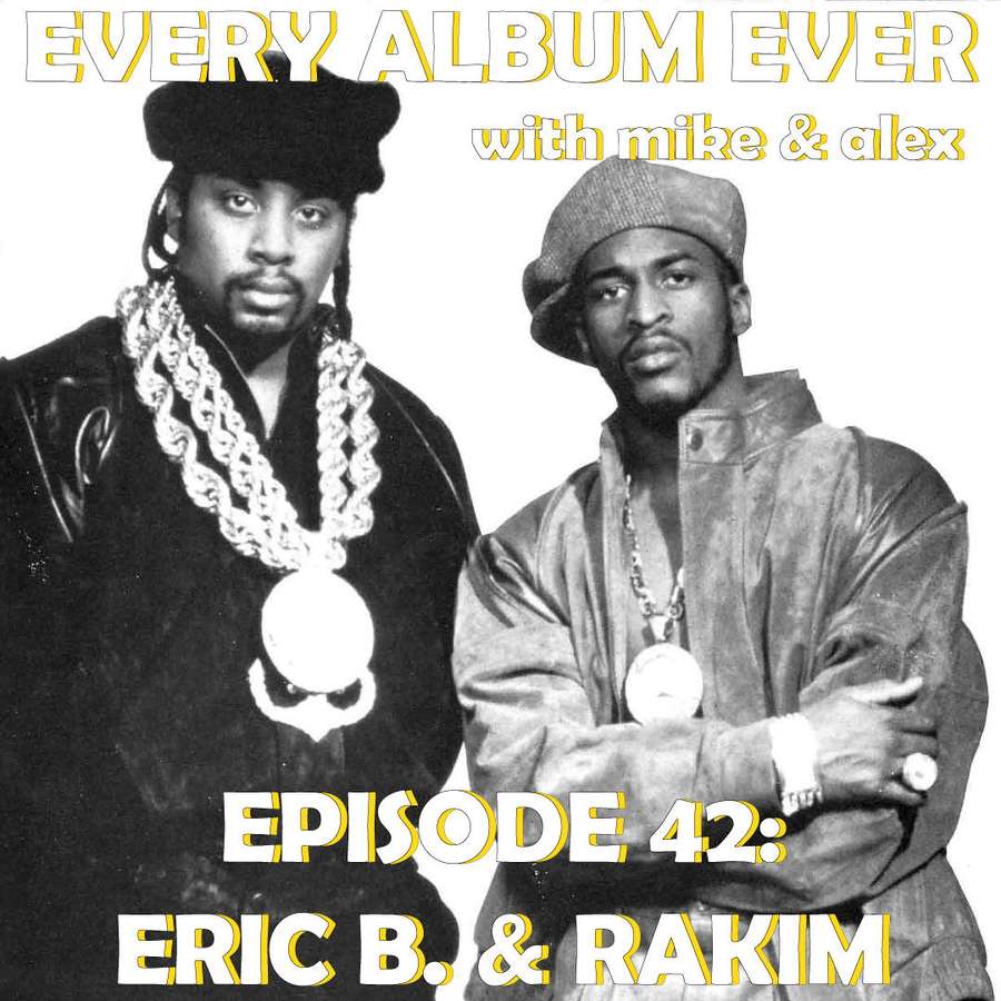 Zwei Männer im Hip-Hop-Stil mit Text, der sie als Eric B. und Rakim identifiziert. — Erik B Und Rakim Wallpaper