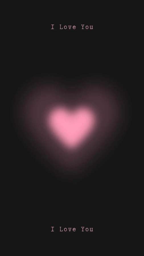 Un corazón rosa brillante con texto 'I Love You' sobre un fondo negro. — Estética Corazón Rosa Fondos de pantalla