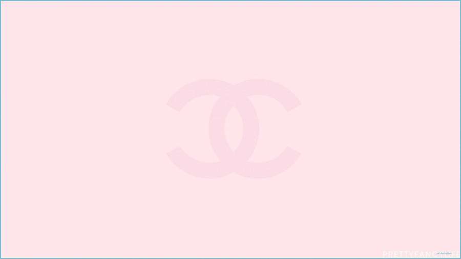 Logotipo Chanel fraco em fundo gradiente rosa suave. — Estética elegante Papéis de Parede