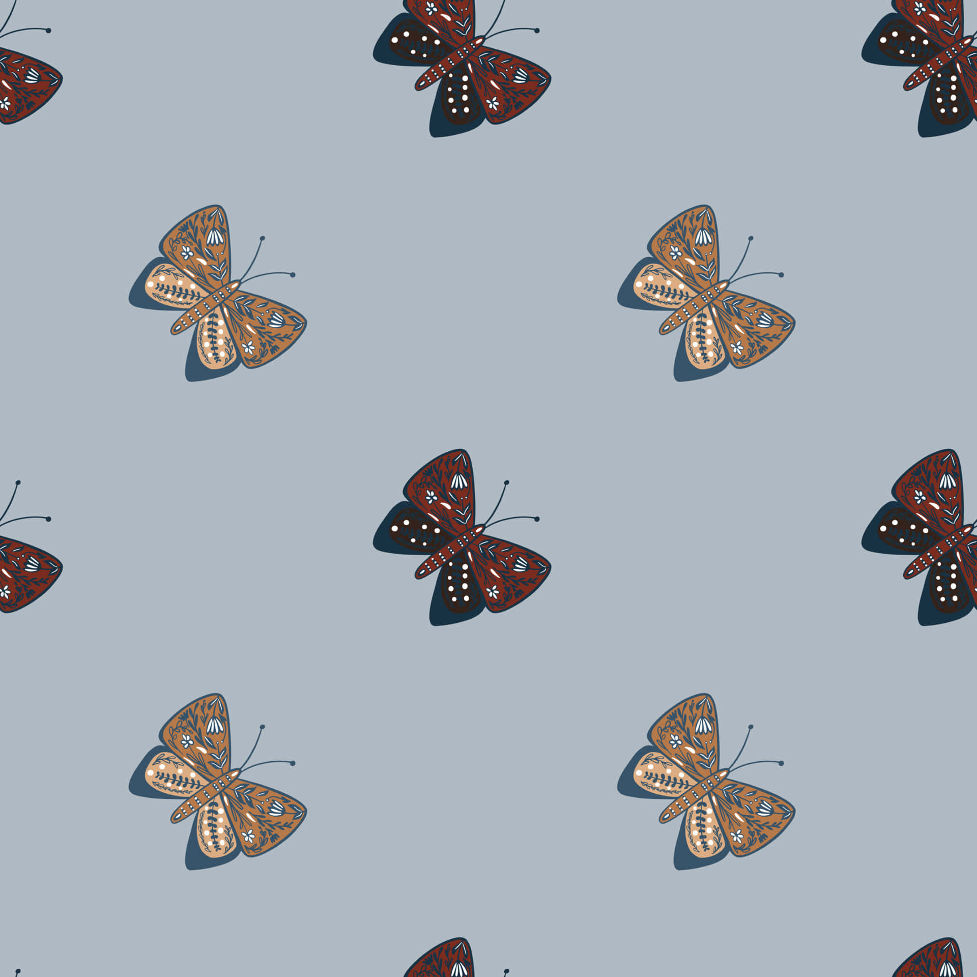 Estetika Kupu-kupu Beige Wallpaper