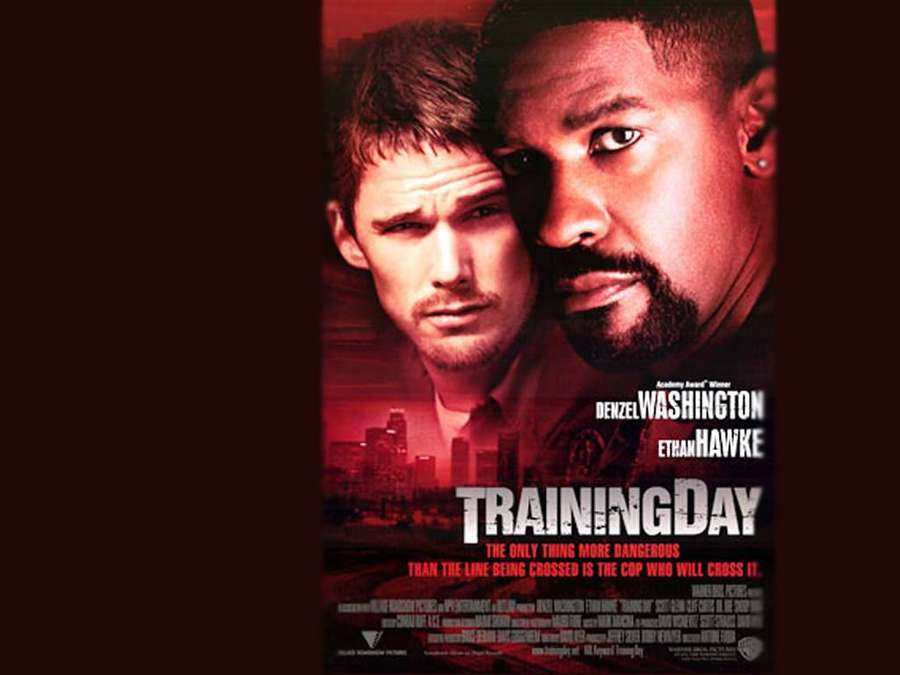 Filmplakat mit Denzel Washington und Ethan Hawke in einem angespannten Stadtdrama. — Ethan hawke Bilder