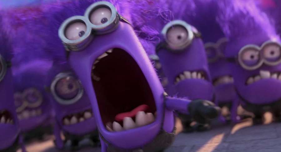 Violetit Minionit suojalaseilla huutamassa sarjakuvakohtauksessa. — Evil minion Taustakuvat