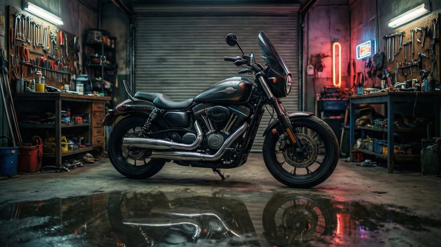 Garage Neon Nights — Fantic Papéis de Parede